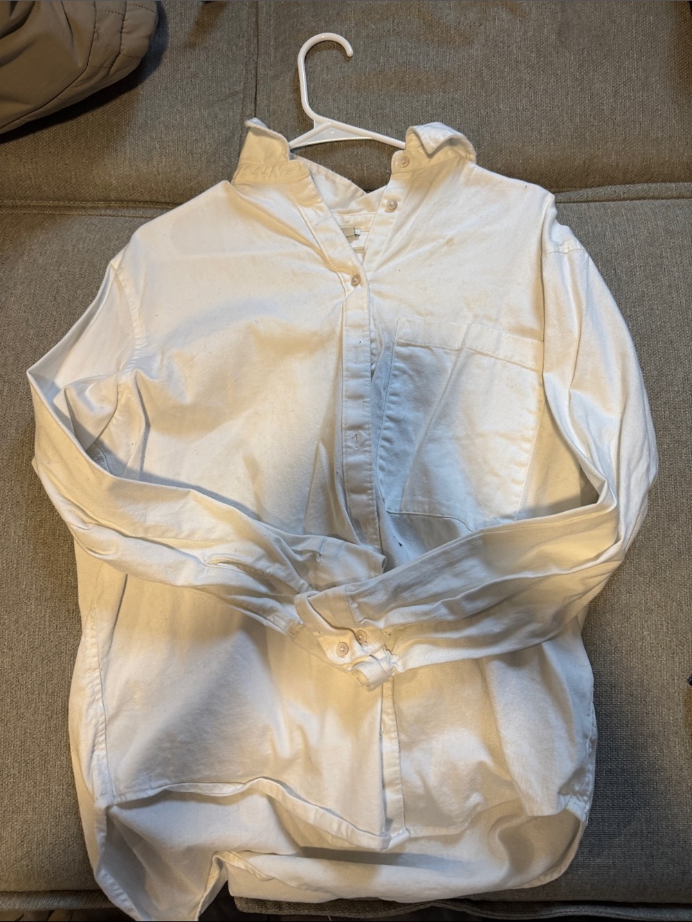 aerie White Button-Up Shirt